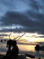   perfect sunset end days diving around Pompong Island off Sempoerna. Canon G7 Sempoerna  